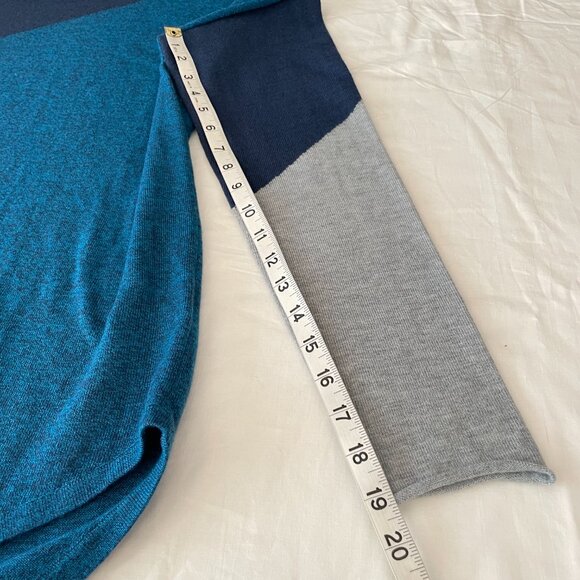 Smartwool Shadow Pine Colorblock Merino Wool Sweater Blue - Picture 8 of 11